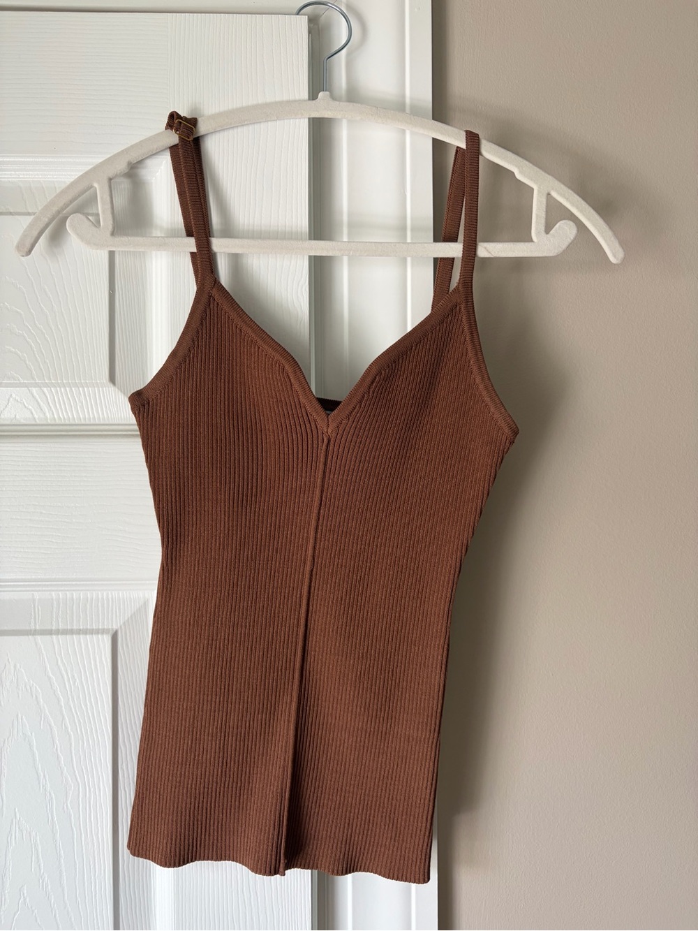 Sophie Rue Chocolate Brown Ribbed V-Neck Cami